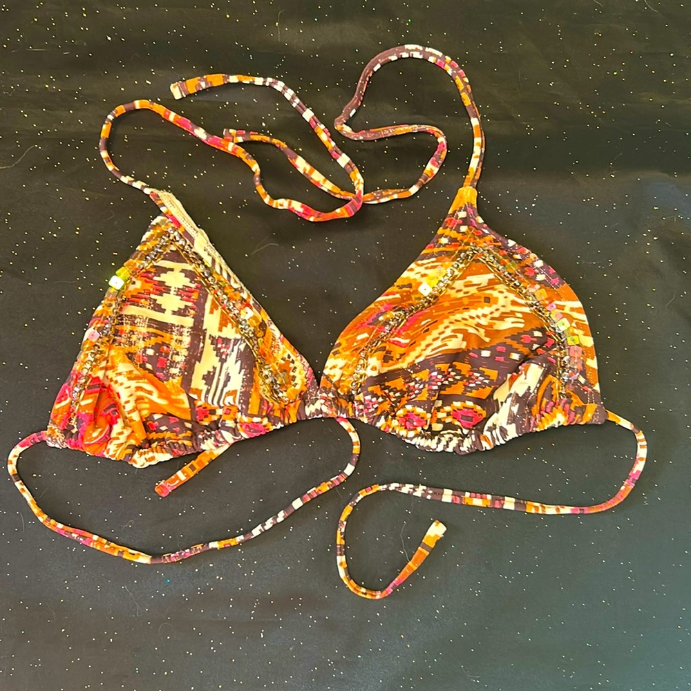 2/$16 Xhilaration Aztec Design with SPARKLES Bikini Top